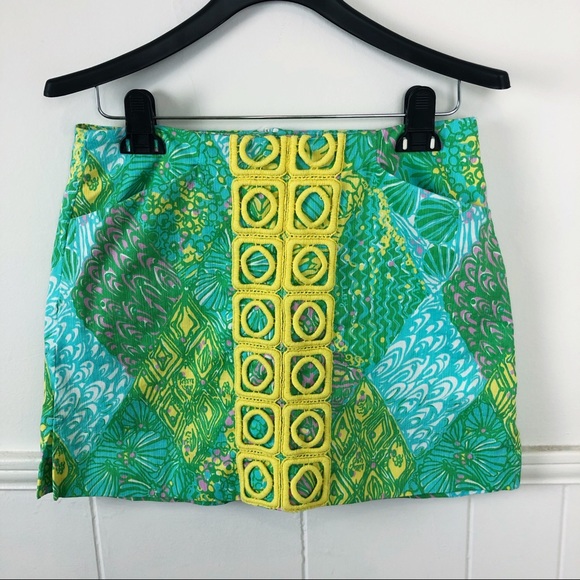 Lilly Pulitzer Dresses & Skirts - Lilly Pulitzer Green, Yellow, Pink Floral Skirt